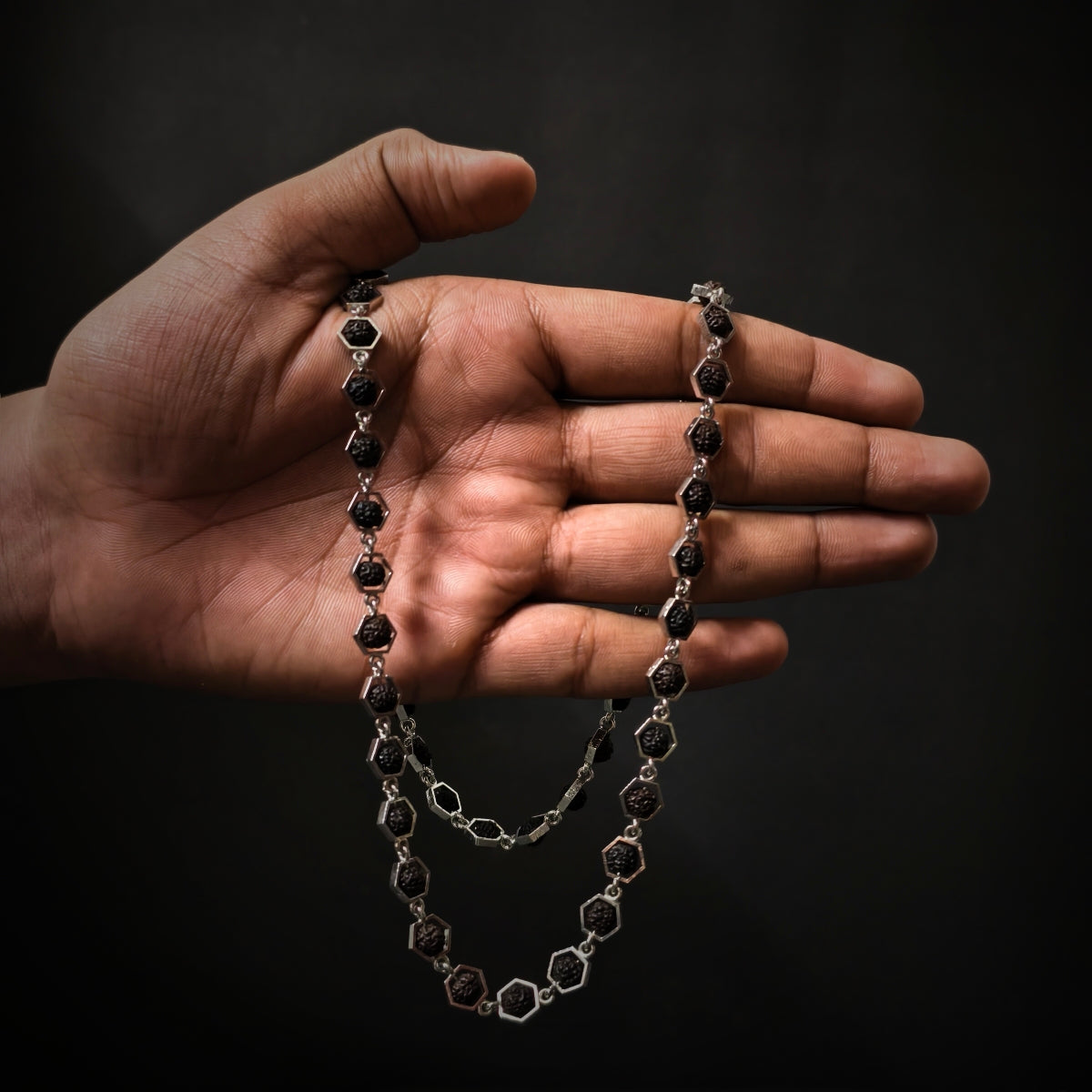 KAILASH | 925 Silver Rudraksha Mala