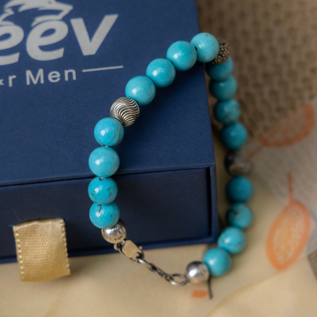 Howlite Turqoise silver bracelet