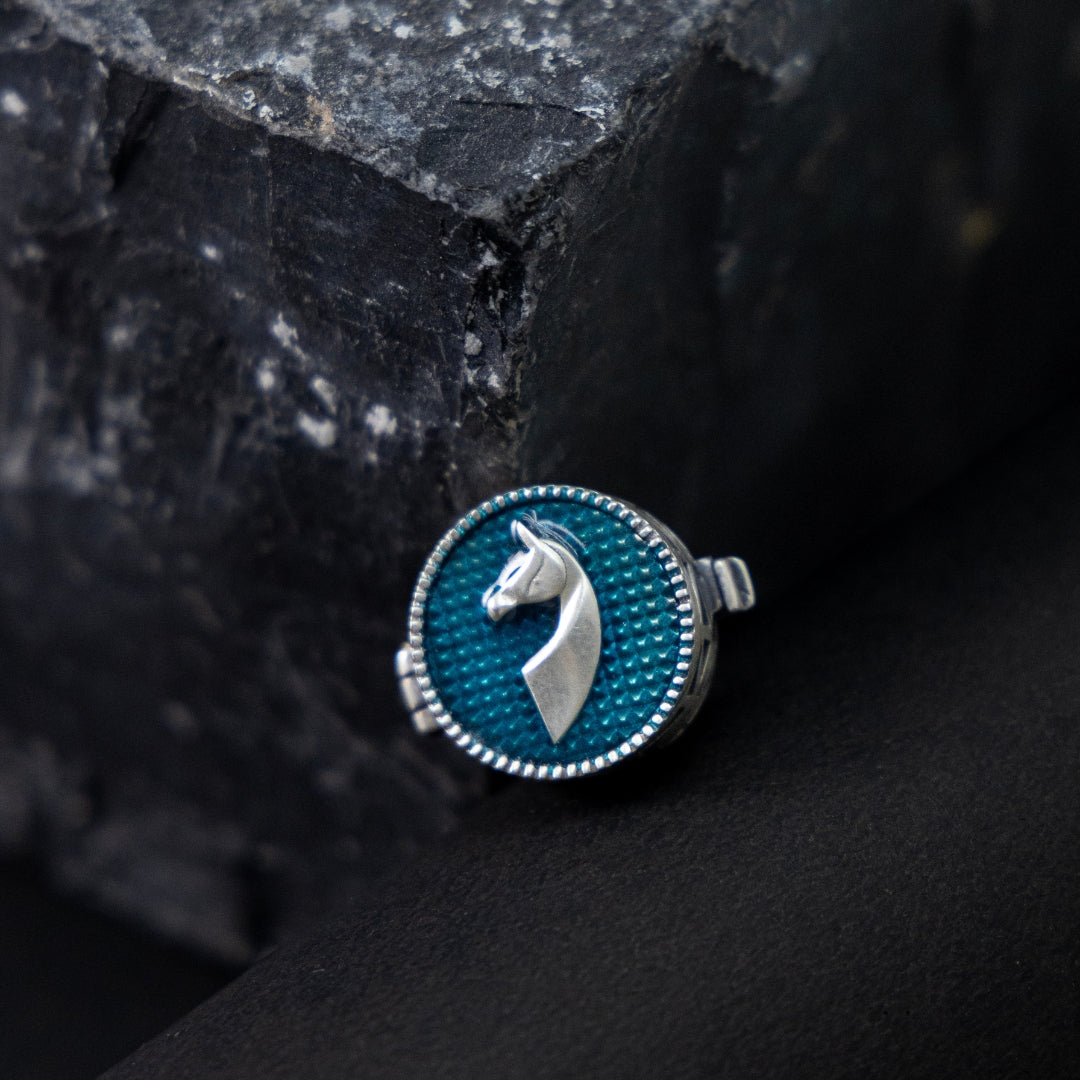 Galloping Stallion button clip
