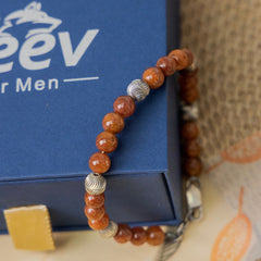 Aventurine Orange Silver Bracelet