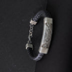Mandala Leather silver bracelet