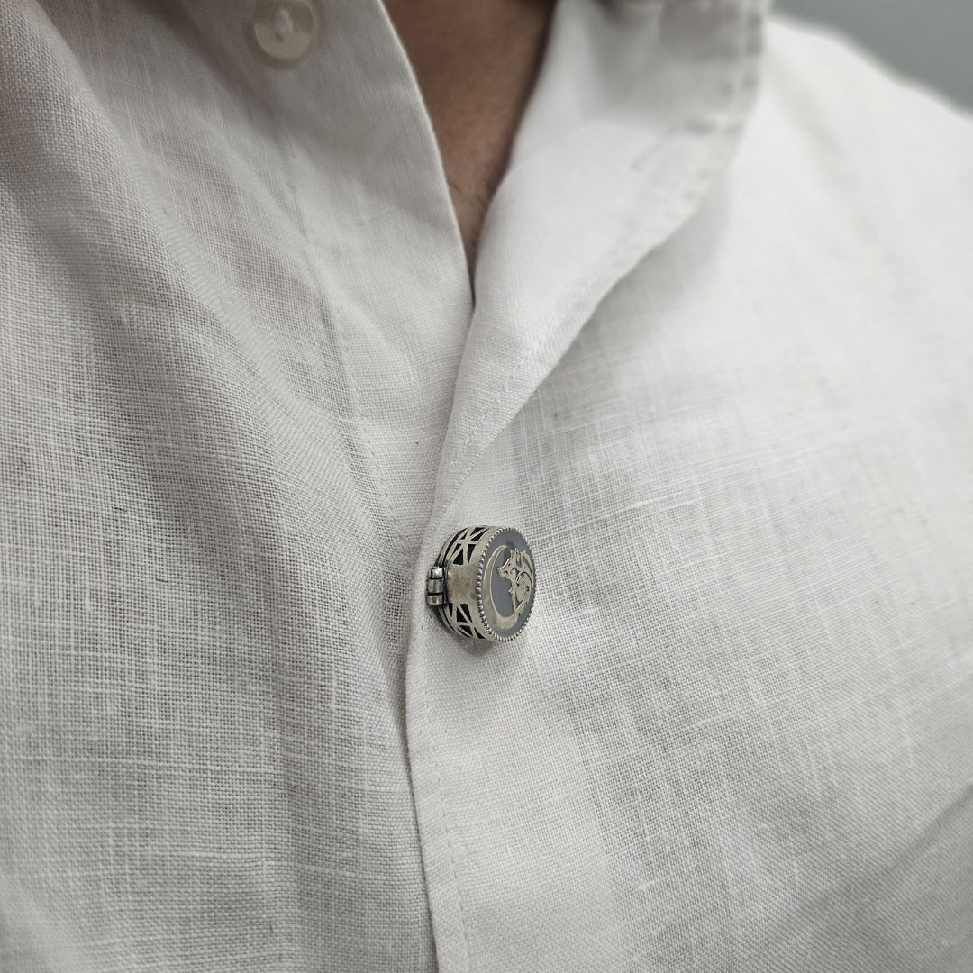 Wolf's Moon Button Clip
