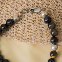 Blue tiger eye silver bracelet