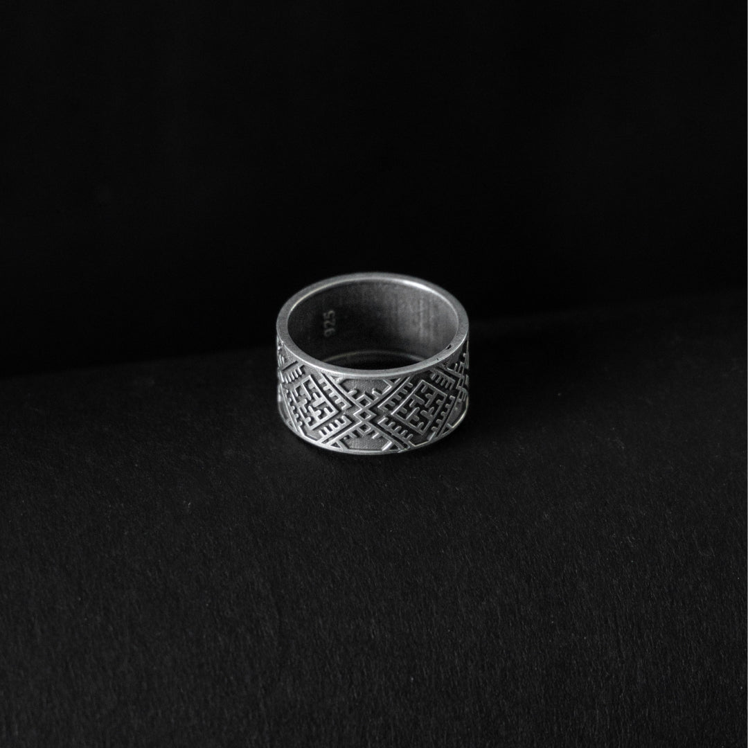 Swastik silver band