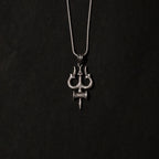 Damru Trishul Silver Pendant