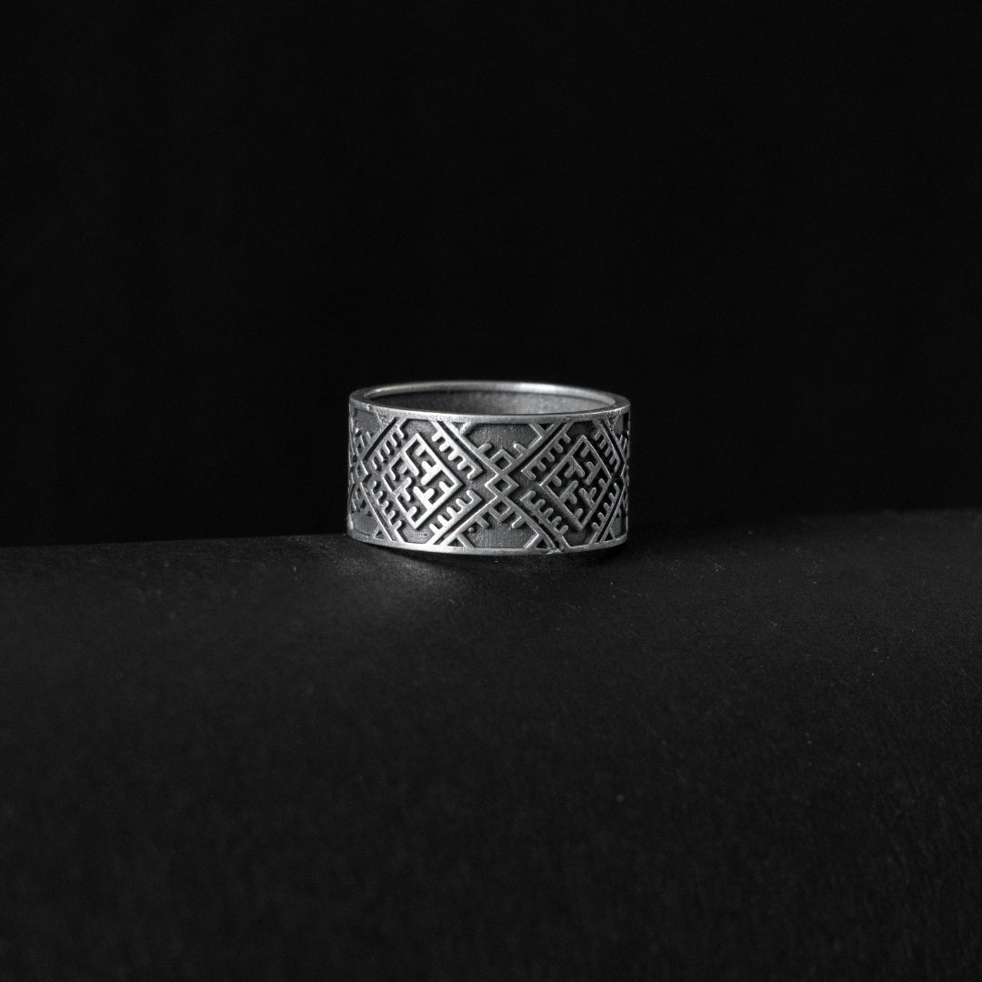 Swastik silver band