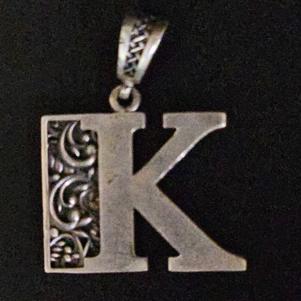 Alphabet silver Pendant