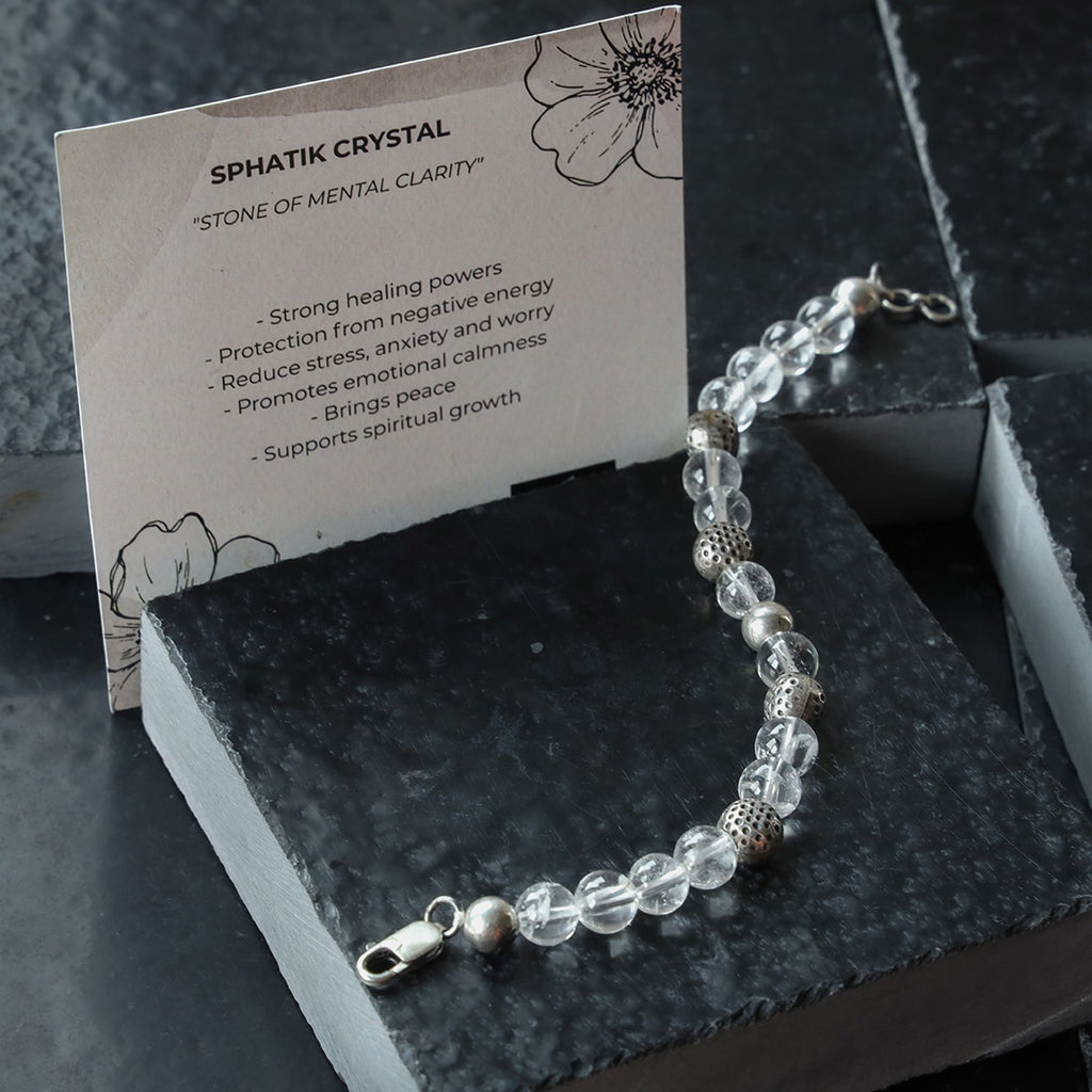 Spathik Crystal Silver Bracelet