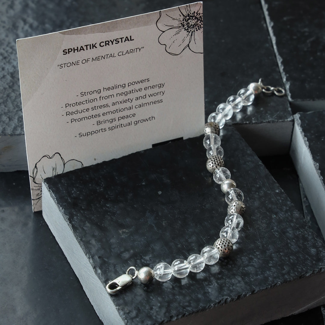 Spathik Crystal Silver Bracelet