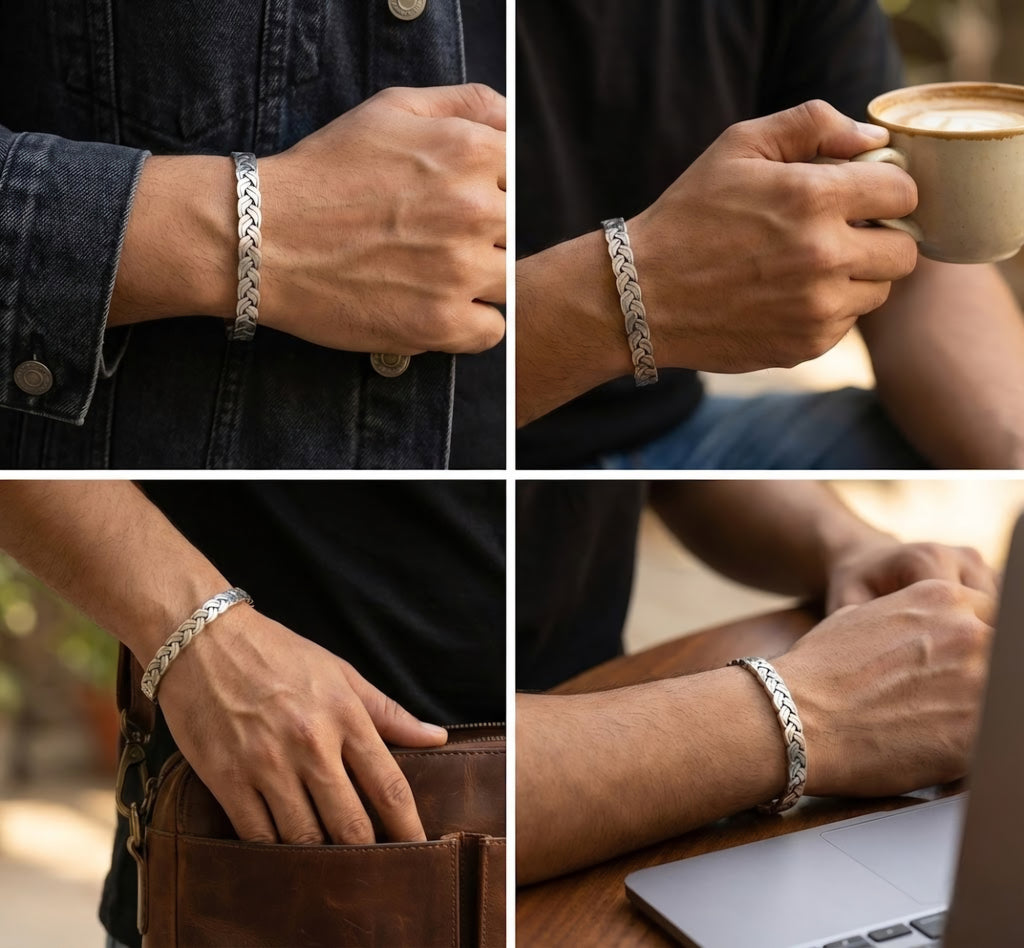 Full Braided Silver Kada