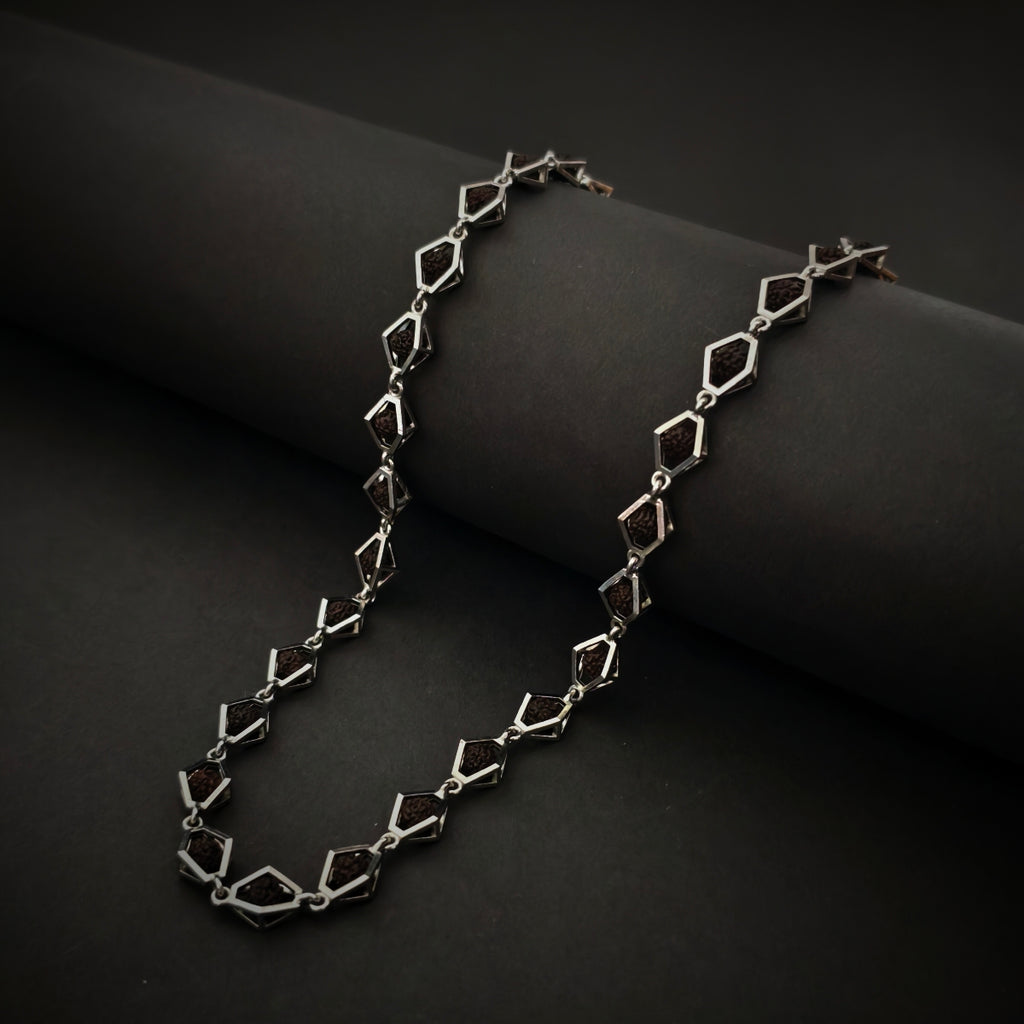 VYOM | 925 Silver Rudraksha Mala