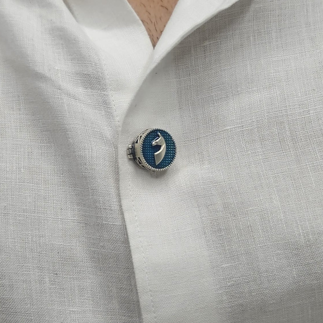 Galloping Stallion button clip