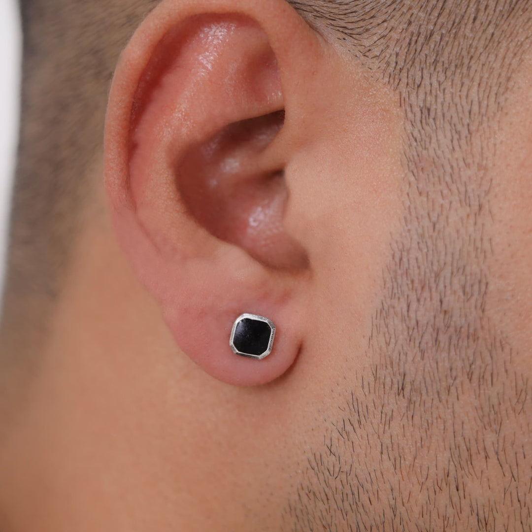 Black Square Stud