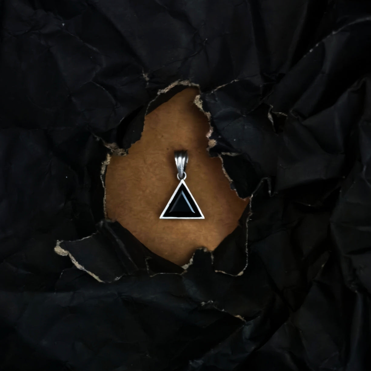 Obsidian Triangle Pendant