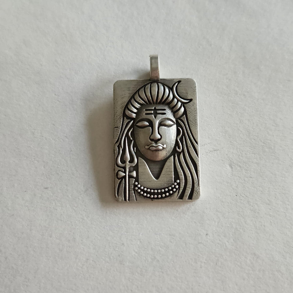 Meditating Shiv Silver Pendant