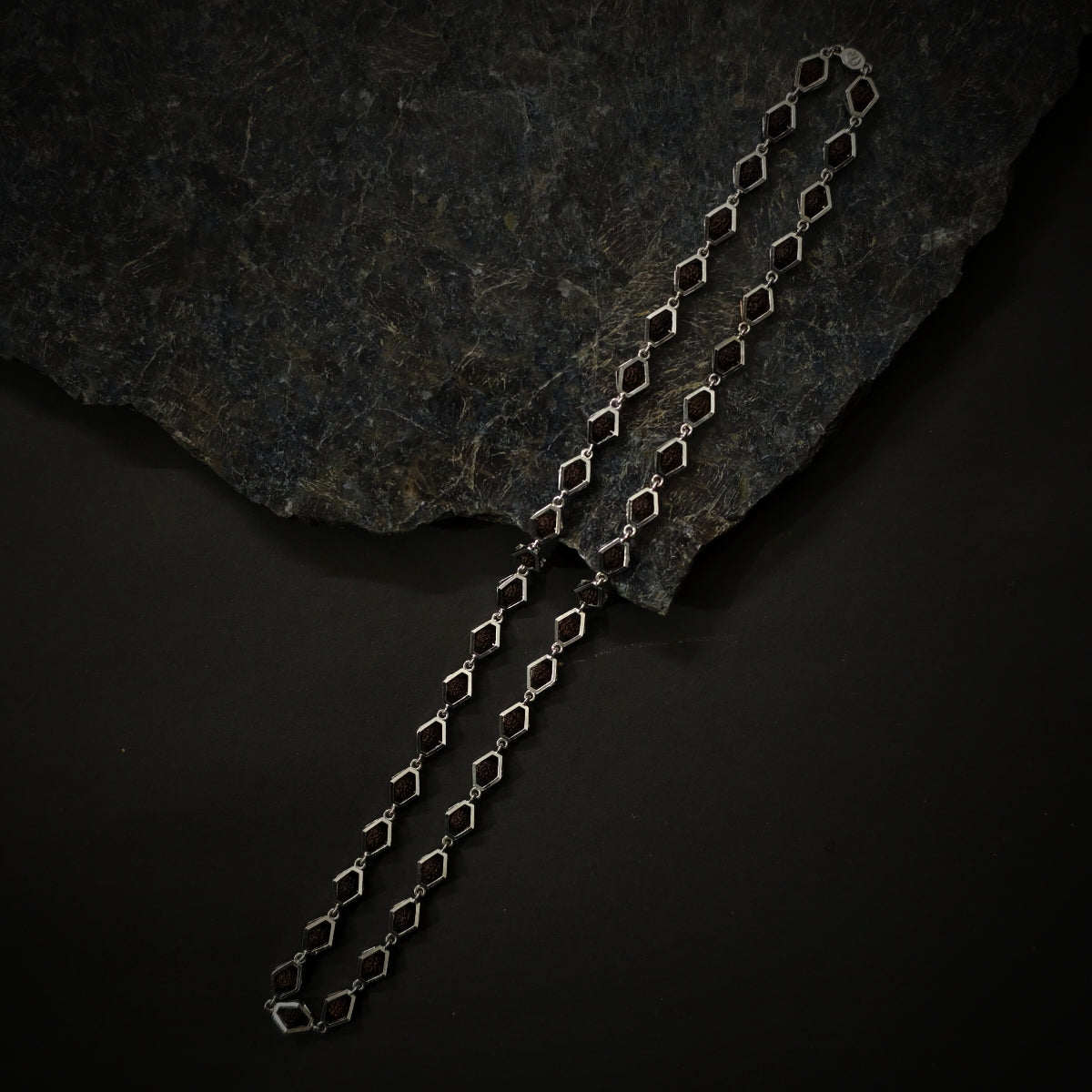 VYOM | 925 Silver Rudraksha Mala
