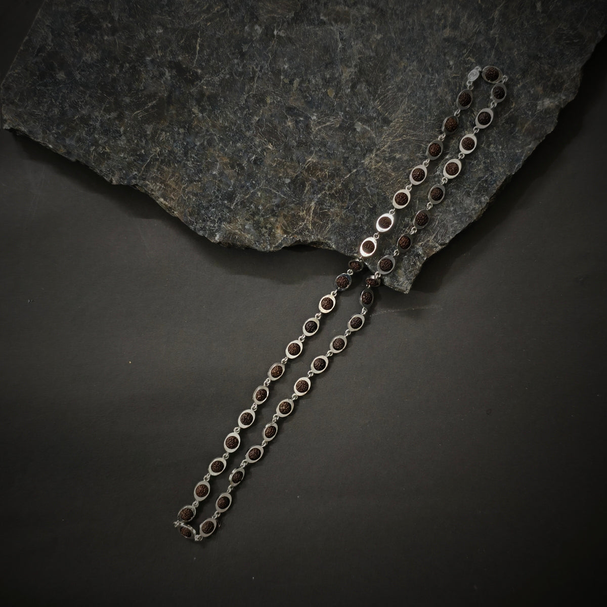 VEDA| 925 Silver Rudraksha Mala