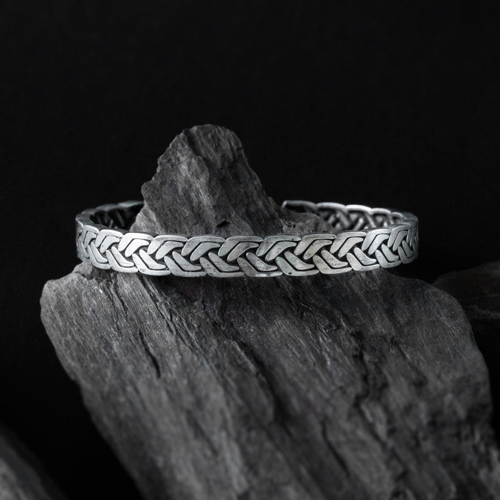 Full Braided Silver Kada