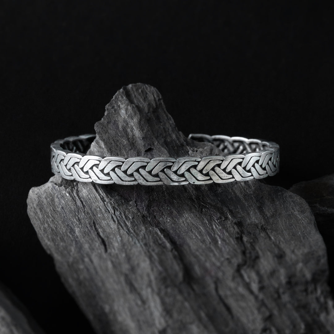 Full Braided Silver Kada