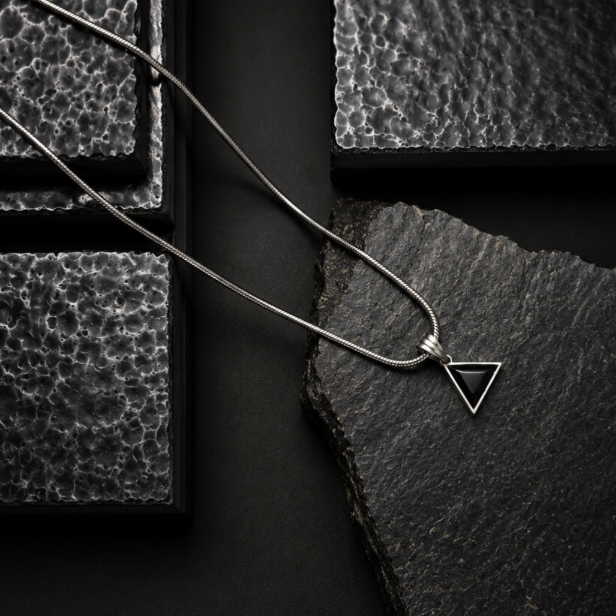 Obsidian Triangle Pendant