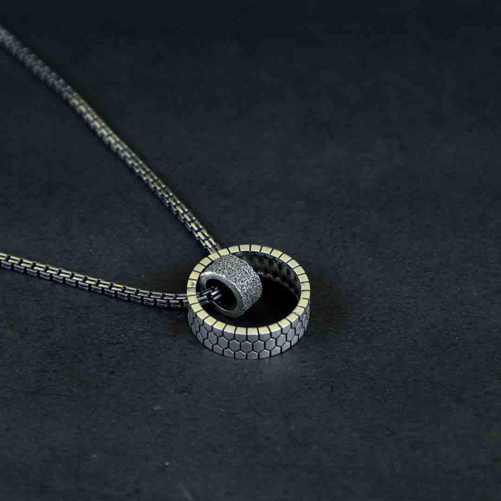 Double Ring Silver Pendant