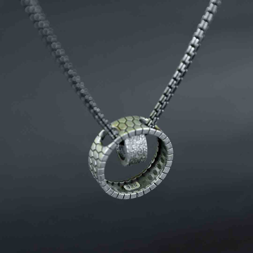Double Ring Silver Pendant