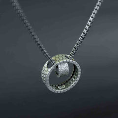 Double Ring Silver Pendant