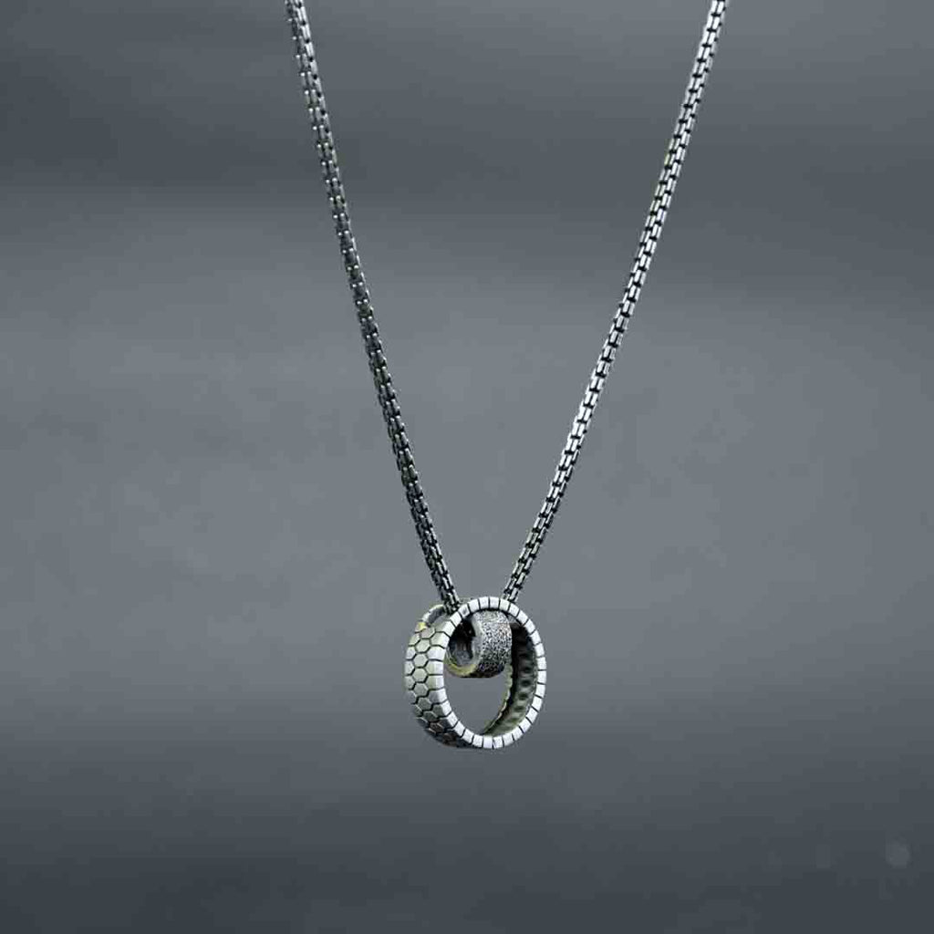 Double Ring Silver Pendant