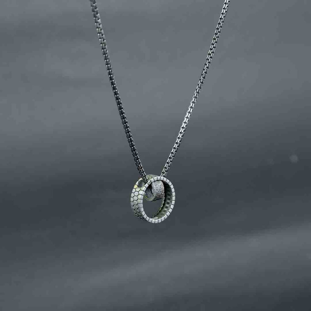 Double Ring Silver Pendant