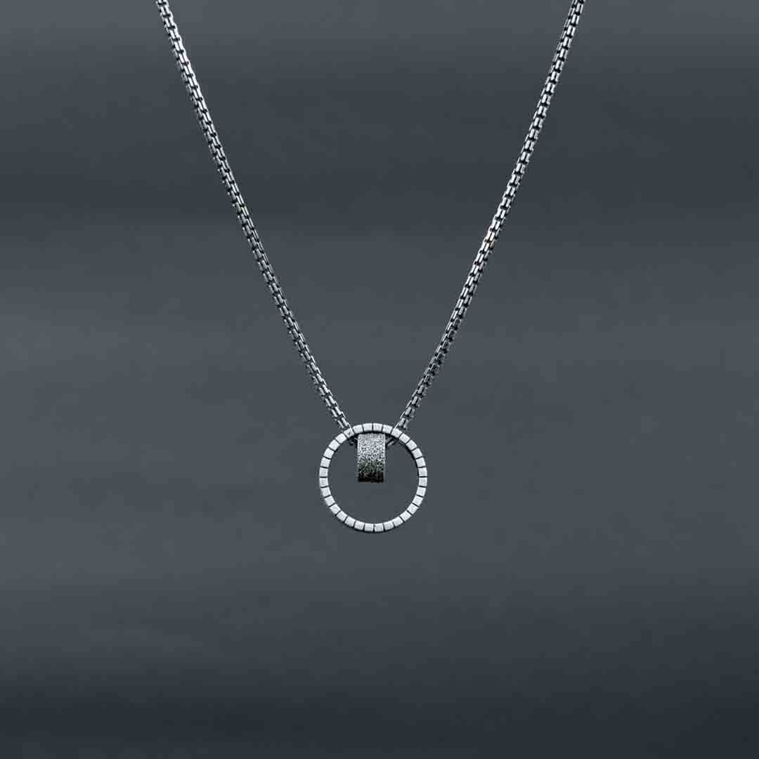 Double Ring Silver Pendant