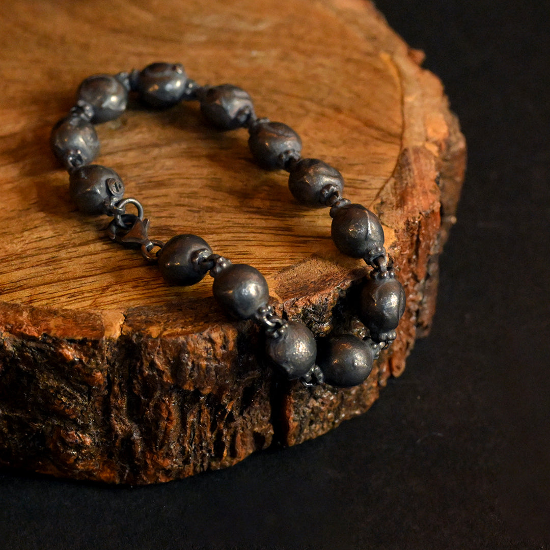 Midnight Orb Silver Loose Bracelet