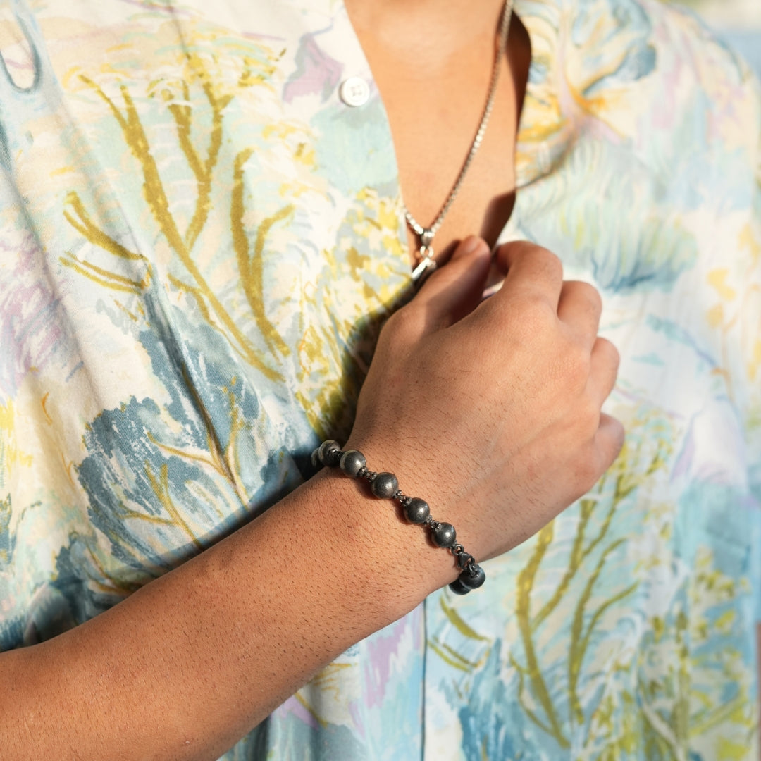 Midnight Orb Silver Loose Bracelet