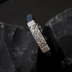 Mandala Leather silver bracelet