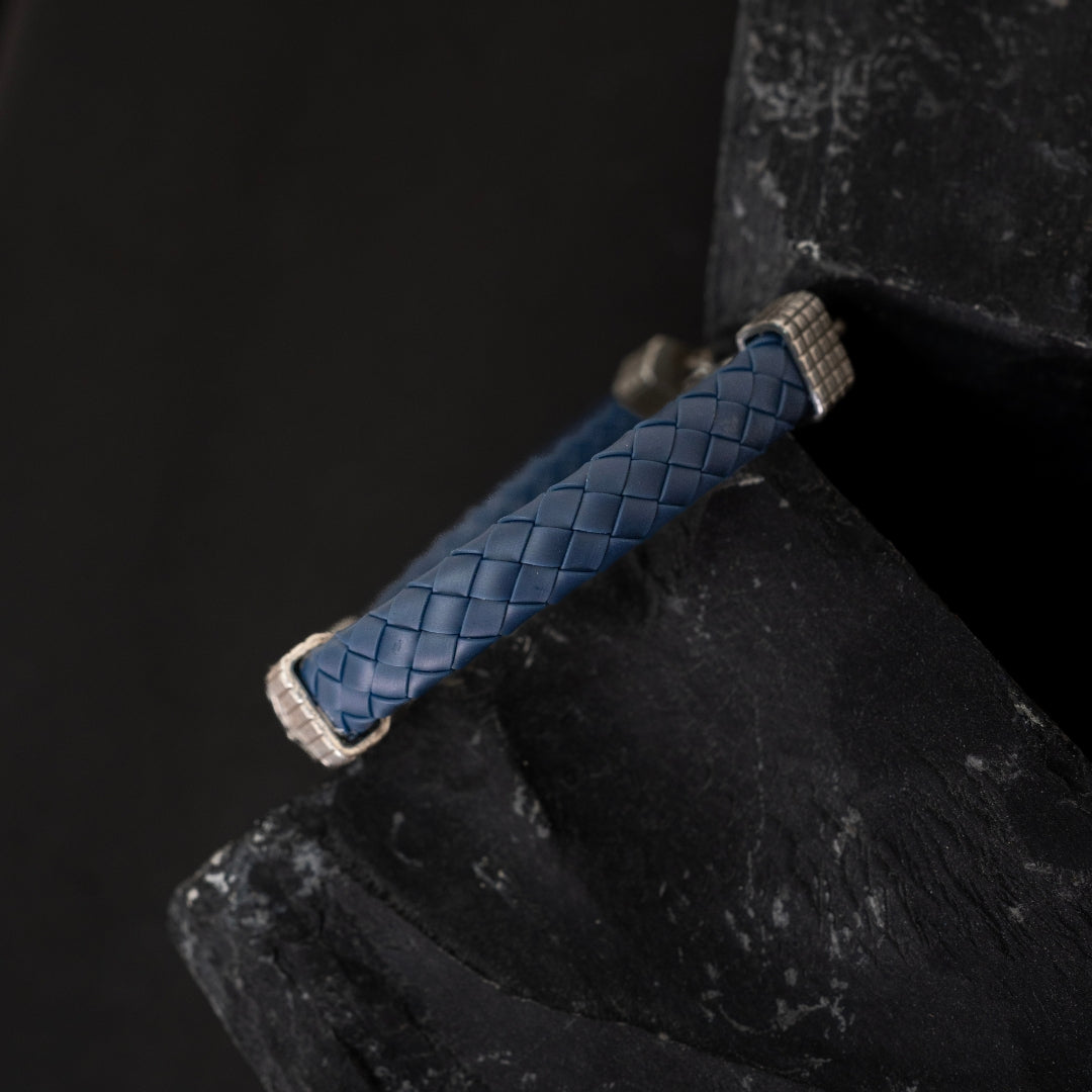 Mandala Leather silver bracelet