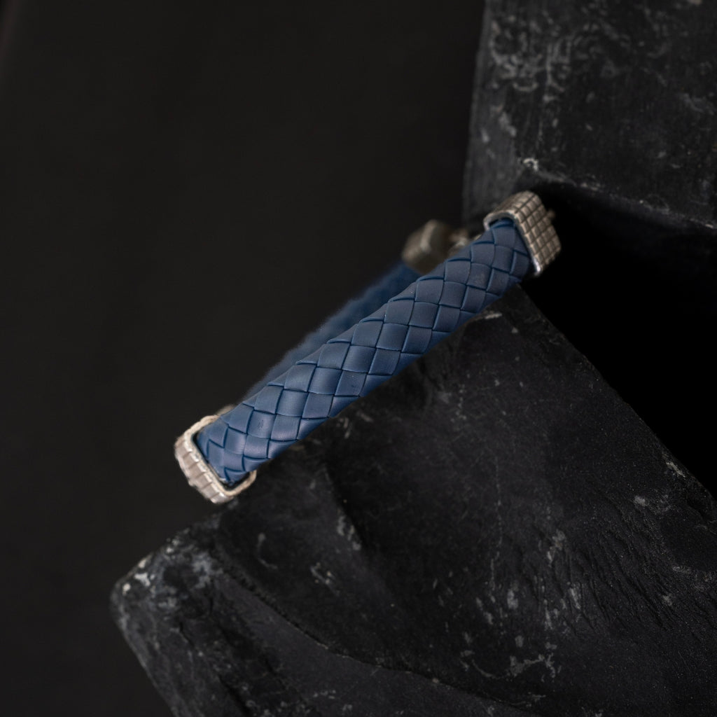 Mandala Leather silver bracelet